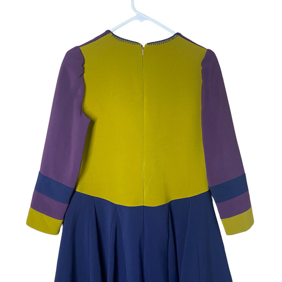 Roksanda A line Color Bock 3/4 Sleeve Dress sz 12 - Picture 5 of 9